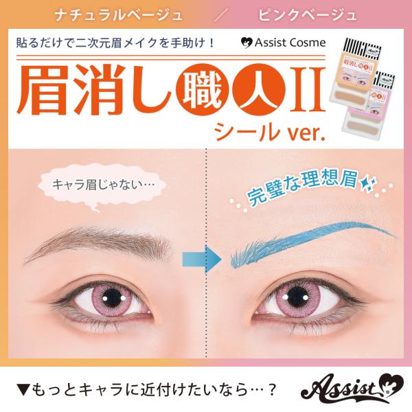 アシストウィッグ【眉消し職人II シールVer. （3シート入り
