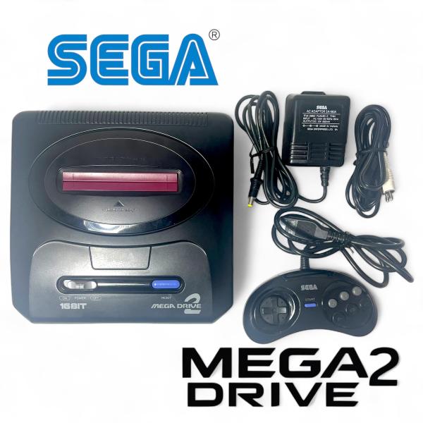 １枚目の商品画像はサンプル画像です。実際に届く商品と異なりますので、2枚目以降の画像が現品画像でございますのでご覧ください。（2枚目以降の画像がない商品もございます）メガドライブ2本体ＡＣアダプターコントローラーＡＶケーブルメガドライブのゲ...