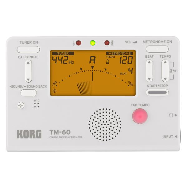 KORG(コルグ) チューナー メトロノーム TM-60 小型/コンパクト/初心者/吹奏楽/ブラスバンド/オーケストラ/個人練習/持ち運び ホワイト