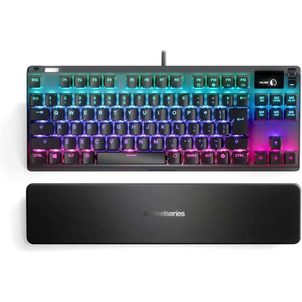 SteelSeries ゲーミングキーボード テンキーレス 有線 日本語配列 OmniPointスイッチ 有機ELディスプレイ搭載 Apex Pro
