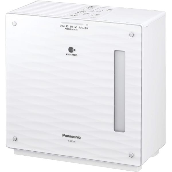 ​【美品/メンテ済】Panasonic 加湿器 FE-KXT07 ナノイー搭載 パナソニック 加湿機 気化式 ナノイー搭載 ~19畳 ミスティホワイト FE
