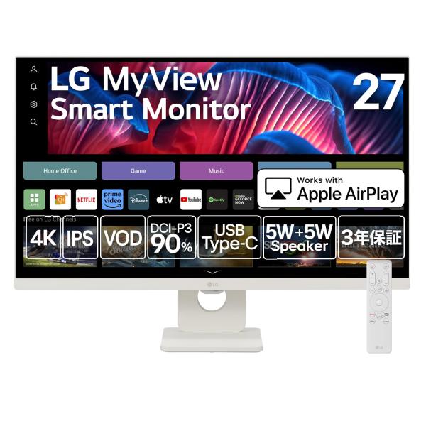 純 　LG 27SR73U スマートモニター LG スマートモニター 27SR73U-W/LG MyView Smart Monitor / 27インチ