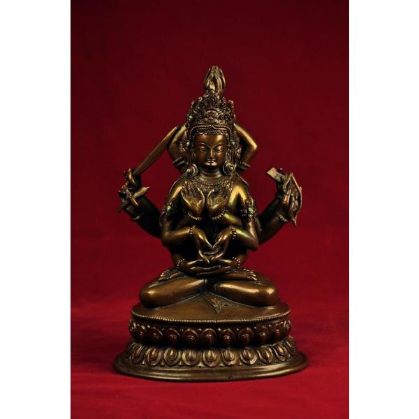 オールドチベット古銅製擦擦鋳型ツァツァモールド文殊菩薩 (マンジュシュリ) 置物 オールドチベット古銅製擦擦鋳型ツァツァモールド文殊菩薩 (マンジュ