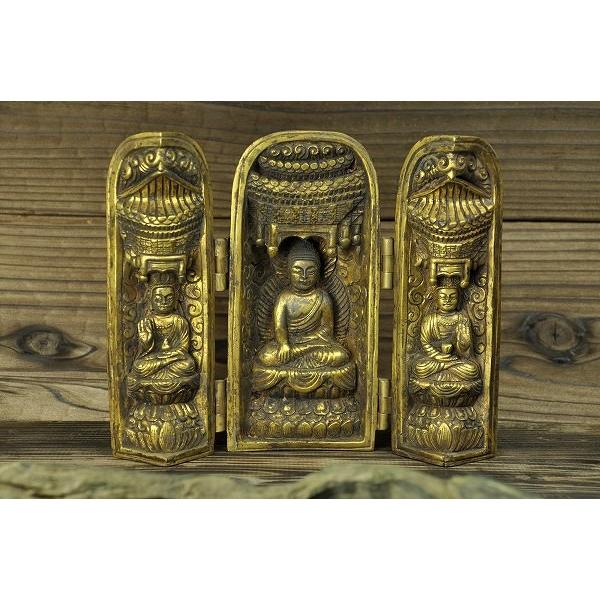 釈迦如来仏龕 銅造鍍金仕上げ : 仏像仏画チベット美術卸の天竺堂