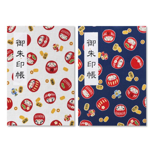 <商品説明>・かわいいだるまのプリント生地で装丁された御朱印帳です。・参考画像と同じ生地ですが柄の位置等が１点ずつ異なります。・御朱印スペースは裏表合わせて46ページになります。・表紙・裏表紙に糊付けされた部分はページ数に含めて...