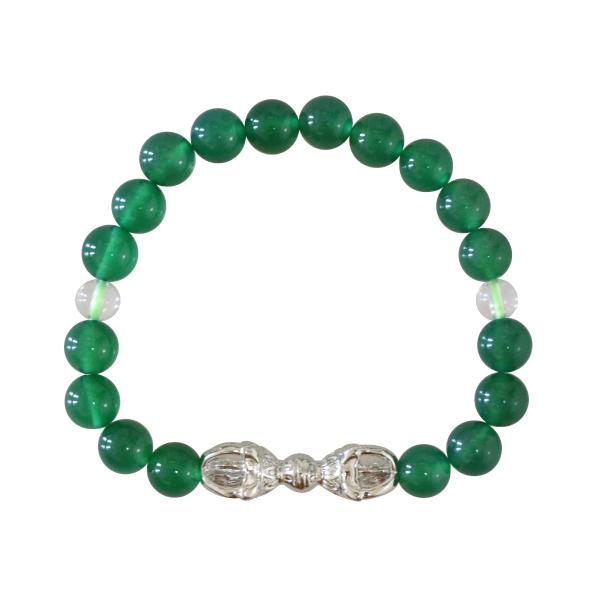 五鈷杵(金色) 黒檀　ゴールドヘマタイト、カット本水晶ブレスレット 五鈷杵(金色) 黒檀 ゴールドヘマタイト、カット本水晶