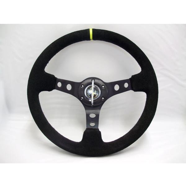 車ステアリング　パーソナル　グリンタ　イエローステッチ　バックスキン　35φ 車ステアリング パーソナル グリンタ イエローステッチ バックスキン