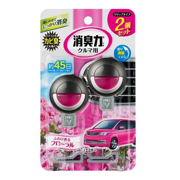 エステー 芳香剤 消臭剤 クルマの消臭力 クリップタイプ フローラル エアコン取り付け 2個入り カー用品通販のホットロードパーツ 通販 Yahoo ショッピング