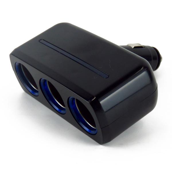 3連ソケット ダイレクト シガーソケット 電源増設 12V車用 110W（9A）まで ブルーLED 角度調節 回転可能 ブレイス BS-151 ht