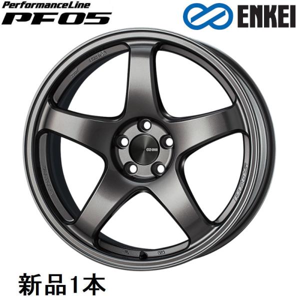 ② 美品❗️ENKEI PF05 18インチ 9J 5穴 pcd100 2本セット ENKEI（エンケイ） 18インチ 18x8J +45 PCD100 5穴 Dark Silver