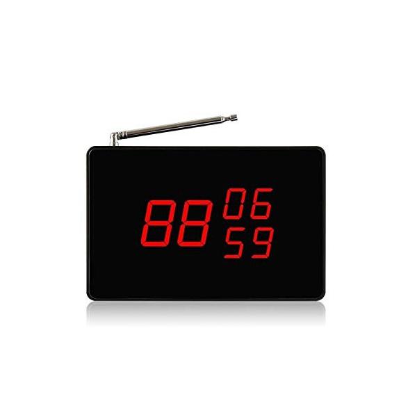 飲食店向けのテーブルチャイム！3番号同時表示でとても便利です。高感度アンテナ付きで伝送距離最大300メートル。【機能】3番号同時表示呼び出しボタンは最大199個設置可能。音量調節機能。表示時間：5秒から90秒で設定可能。伝送距離：約500メ...