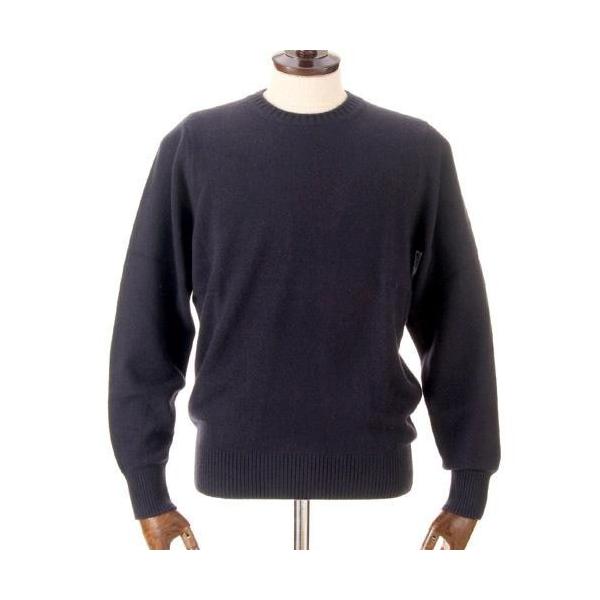gim（ジム） メンズ カシミヤセーター クルーネック 丸首 ネイビー 紺
