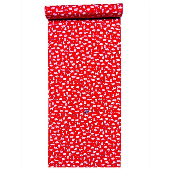 長襦袢 反物 nj-38 赤地・干支柄 : ゆかた反物の堀田 - 通販