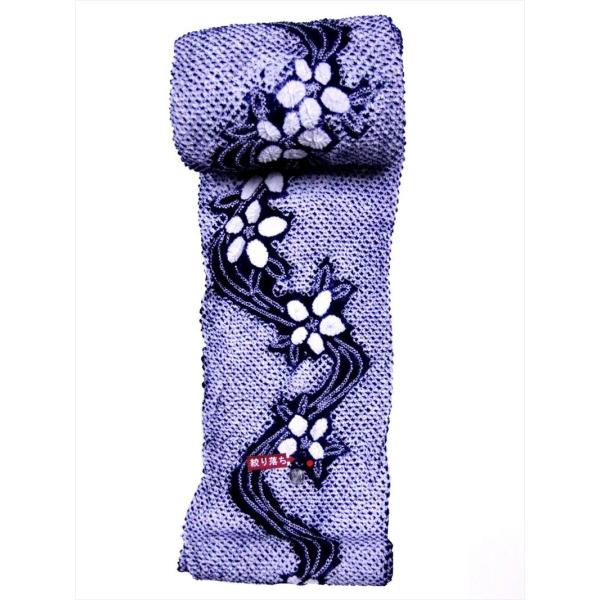 訳あり 絞り浴衣反物 No.971 白紺地・テッセン柄 : ゆかた反物の堀田