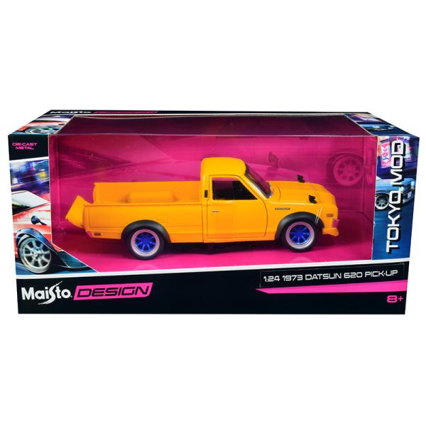 ミニカー 1/24 maisto 1973 ダットサン トラック 黄色 Datsun 620