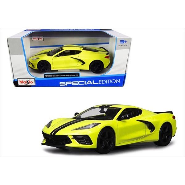 ミニカー 2020 コルベット・スティングレー C8 黄色 1/24 maisto