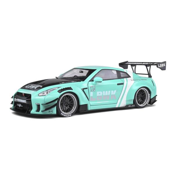 水色のクラシックカー ミニカー 1/18 ミニカー 1/18 GTR LBワークス 2020 水色 GTR 35 LB Work Type 2