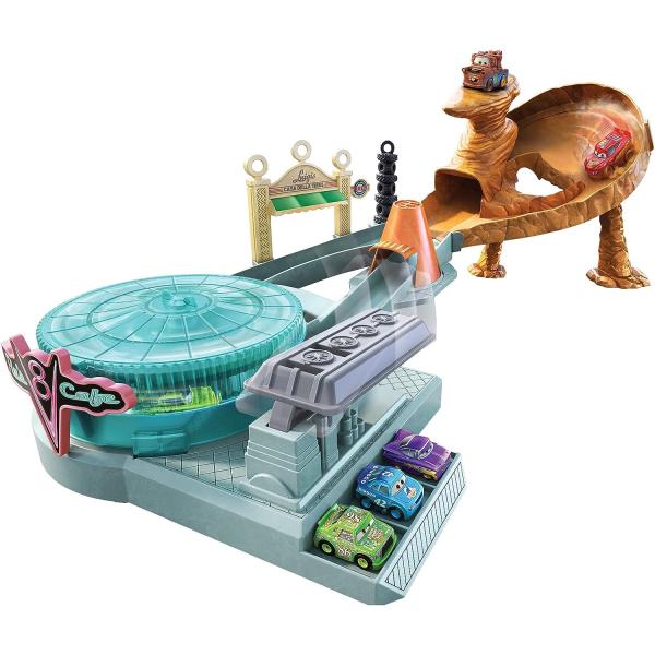 [中古　美品]ディズニーカーズ　オンザロード　マウンテンレースセット Disney 楽しい 2台のマウンテンレースが出来る トミカでも遊べ