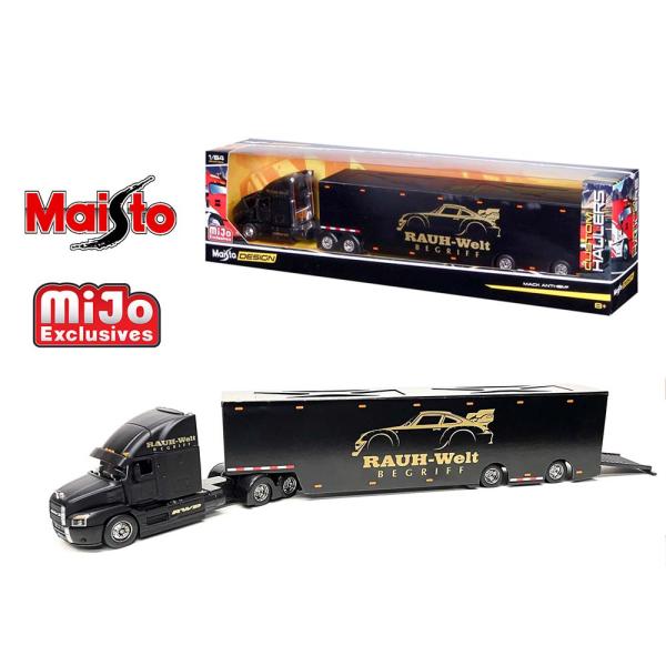 ジャックダニエルトレーラーミニカー ミニカー 1/64 トレーラートラック 黒 maisto Mack Anthem