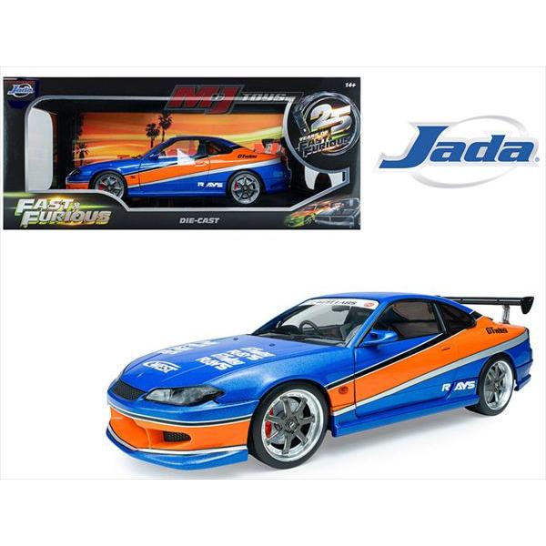 ミニカー ワイルドスピードミニカー 1/18 ハンのシルビア S15 特別ブルー/オレンジ色 2002 Tokyo Drift JadaTOYS 25周年特別限定予約商品