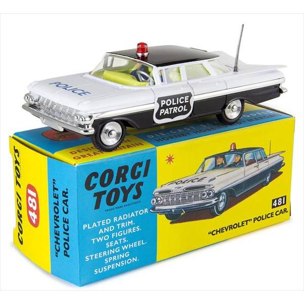 ミニカー 1/43 シボレーインパラ パトカー 黒/白 CHEVROLET IMPALA POLICE PATROL CAR 1960 CORGI 予約商品