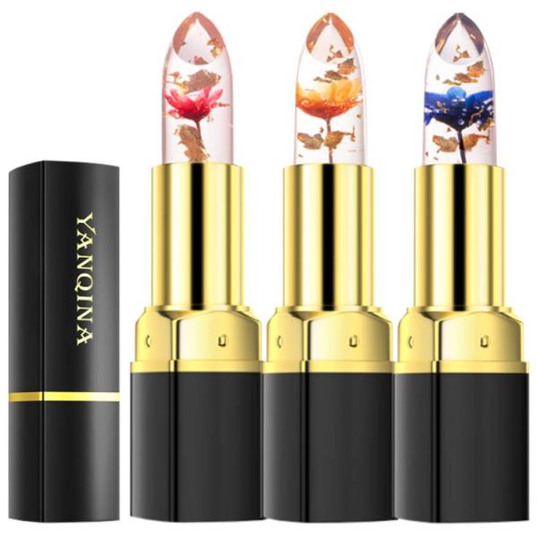 商品名：ティントリップ材料：蜜蝋、ビタミンE、植物抽出物等内容量：3.2g 生産国：中国製 ●SNSで人気沸騰！透け感ばっちりのリップの中心に華やかで本物の花が組み込まれたジェリーリップスティックです。 ●口紅をつけた後、体温や唇のpHによ...