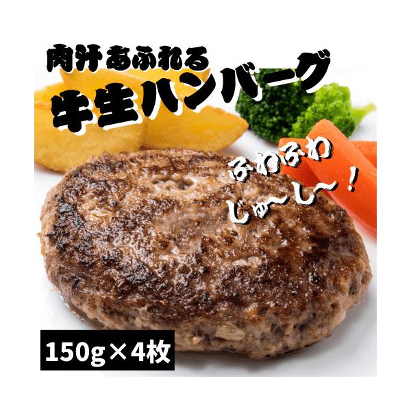 肉汁あふれる！無添加　牛生ハンバーグ150ｇ×4枚　ぎょうざの宝永