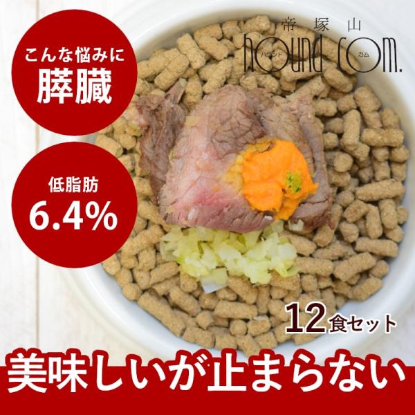 愛犬用 手作りごはん 食いつきが良い 低脂肪 ドッグフード 小型犬 中型犬 大型犬 牛モモ肉の甘酒キャロットソース 12個セット ハウンドカム食堂 冷凍便
