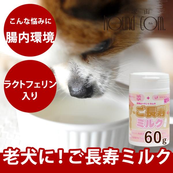 【タイムセール5％OFF】犬 サプリメント ご長寿ミルク　ラクトフェリン入り　老犬にオススメ 60g