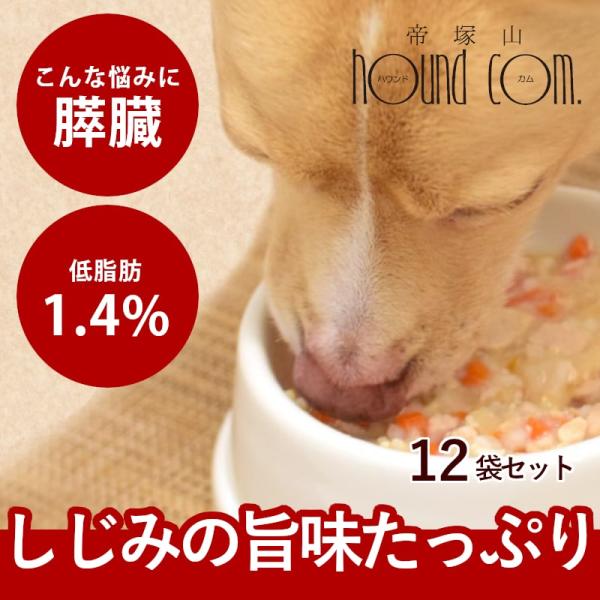 犬用 無添加 国産 ウェットフード 低カロリー 低脂肪 愛犬の安心レトルトごはん 低カロリー むね肉としじみの雑炊 100g×12袋セット 防災 備蓄 保存食