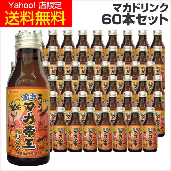 マカ ドリンク 高麗人参 60本セット 濃縮 マカ帝王 冬虫夏草 亜鉛 エナジードリンク 活力 宝力本舗