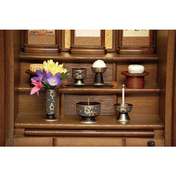 仏壇 仏具セット 5具足 九谷焼 瑠璃 鉄線 モダン 現代風 仏具 陶器 望