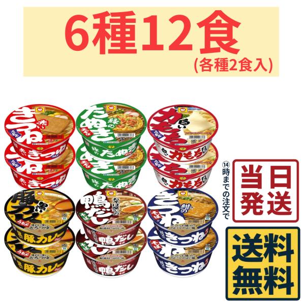 マルちゃん カップ麺 カラフル6種各2食 計12食 詰め合わせセット 赤い
