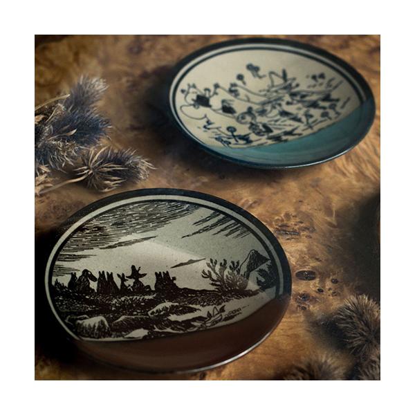 MOOMIN x amabro プレート MASHIKO POTTERY GLAZE 益子焼 小皿 和食器 ムーミングッズ 北欧 アマブロ おしゃれ オシャレ