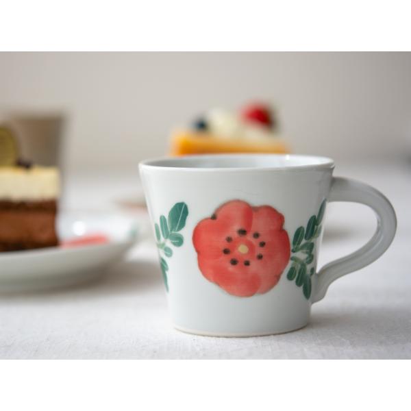 マグカップ マグ コーヒーカップ 米満麻子 ひなげし 九谷青窯 花柄 作家 うつわ 器 九谷焼 おしゃれ ギフト プレゼント