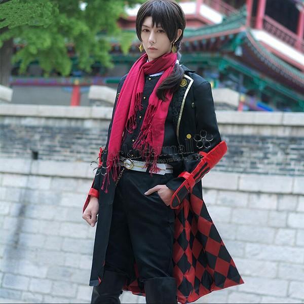 送料無料◇刀剣乱舞 風 加州清光 コスプレ 衣装 ウィッグ 靴 コスチューム アニメ ゲーム cosplay パーティー イベント ハロウィン仮装 変装 :DDJLW29:豊盛商事 通販 赤 柄 前開き カジュアル シャツ 衣裳 コスプレ