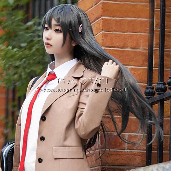 おトク 青春ブタ野郎 桜島麻衣 コスプレ衣裳 ウィッグ付きく