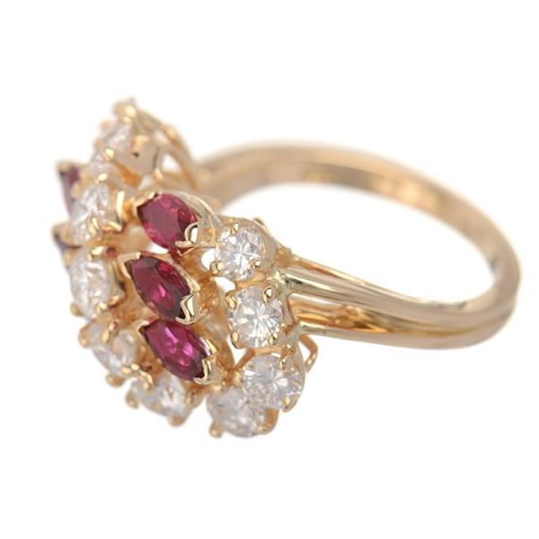 オスカーハイマン 指輪 マーキスルビー ダイヤ リング 中古 中古 ジュエリー リング 宝石広場ヤフー店