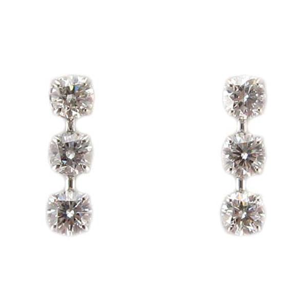 ダイヤモンド スリーストーン ピアス プラチナ製 : Jewellery SHIBATA 