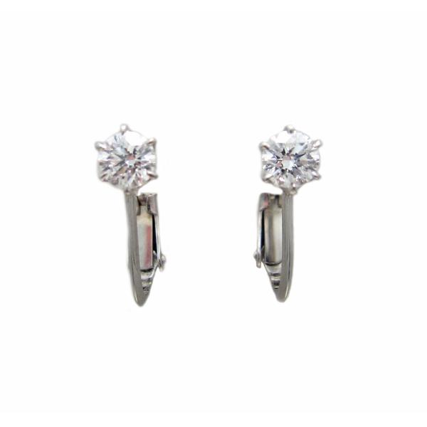 プラチナ 一粒 ダイヤモンド イヤリング 0.6カラット : Jewellery 
