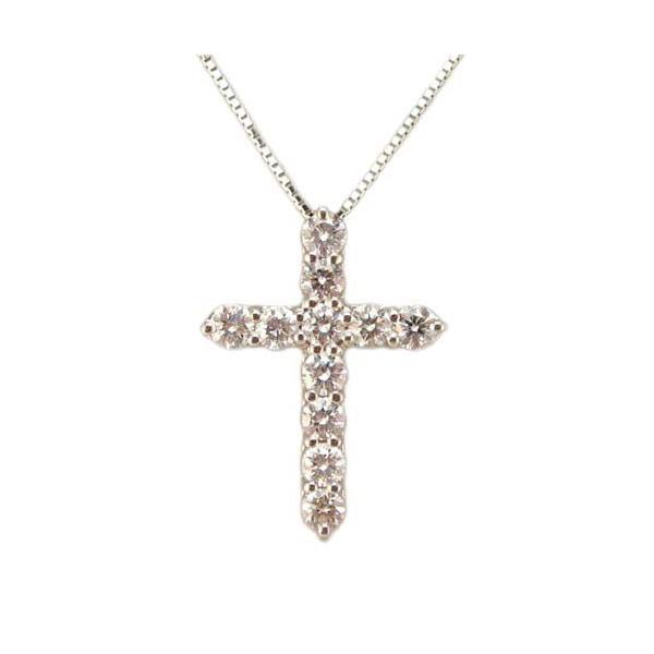 プラチナ ダイヤモンド クロス ペンダント ネックレス : Jewellery 
