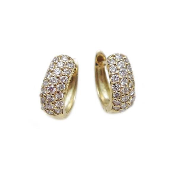 イエローゴールド ダイヤモンド パヴェ ピアス : Jewellery SHIBATA
