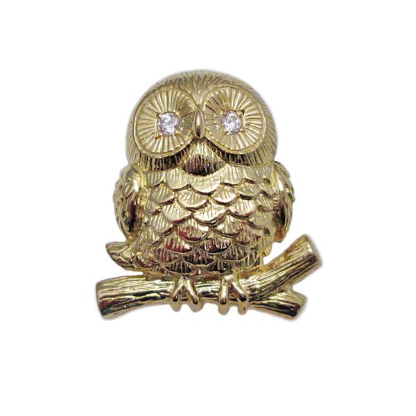 フクロウ タイニー ピンブローチ 18金製 : Jewellery SHIBATA - 通販