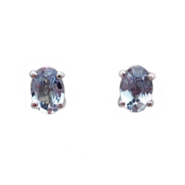 プラチナ アレキサンドライト シンプル オーバル ピアス : Jewellery