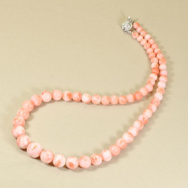 宝石珊瑚のSANSUI 深海珊瑚 ピンク ネックレス シルバー 無染色 SANSUI