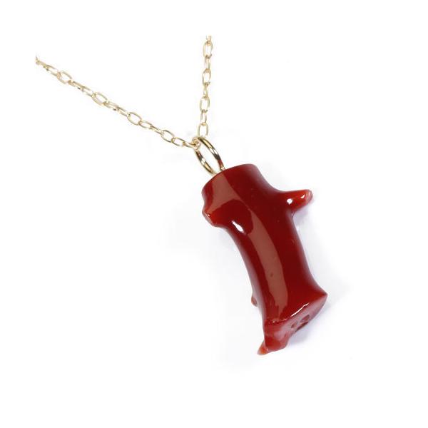 宝石珊瑚のSANSUI 血赤珊瑚 ネックレス ペンダント 一粒 枝サンゴ