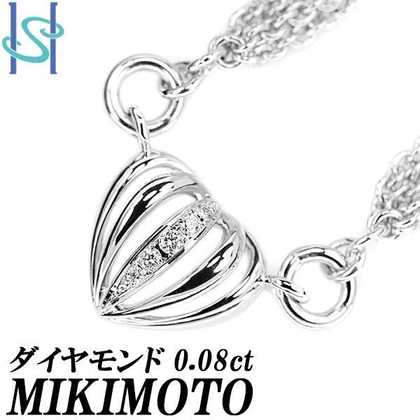 ミキモト ダイヤモンド ネックレス K18WG ブランド MIKIMOTO  