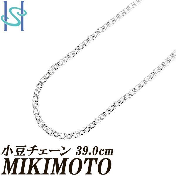 MIKIMOTO ミキモト 小豆チェーンネックレス K18WG 39.0cm ネックレス 