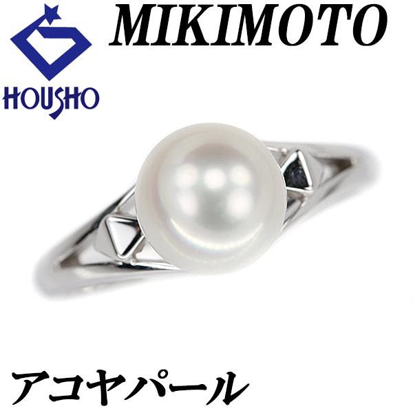 MIKIMOTO（ミキモト） アコヤパール リング 7.4mm K14WG 一粒パール