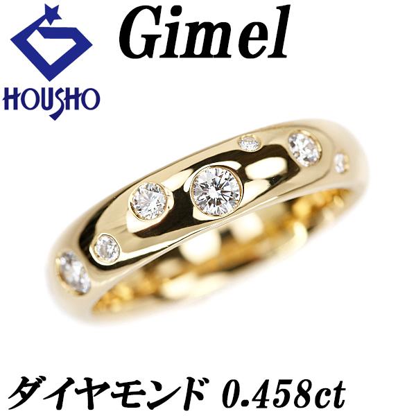 ギメル ダイヤモンド リング 0.458ct K18YG ドット 水玉 甲丸 ギメル ダイヤモンド リング 0.458ct K18YG ドット 水玉 甲丸
